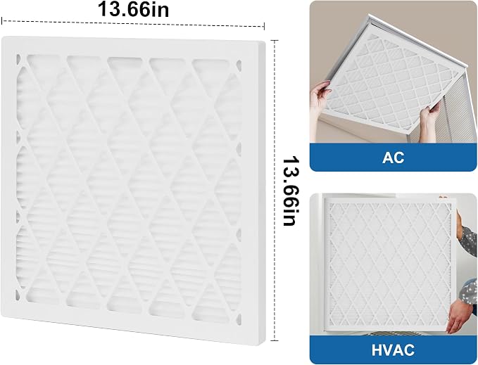 14x14x1 MERV 11 Air Filter, Quality AC/HVAC Furnace Filter，1 Reusable ABS Frame - Image 2