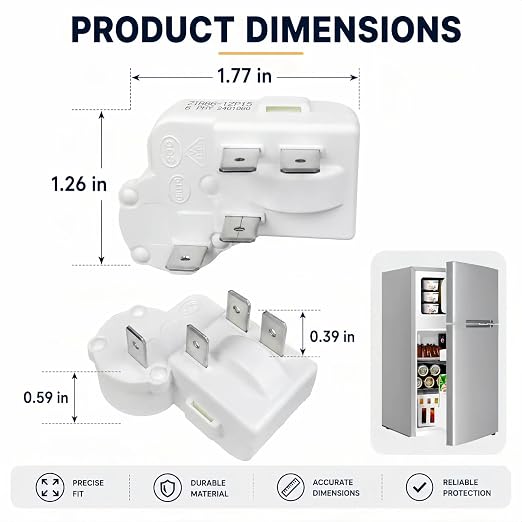 2 pcs 4-Pin PTC Starter Relay for Hotpoint Kenmore Danby EdgeStar Freezers | - Image 2