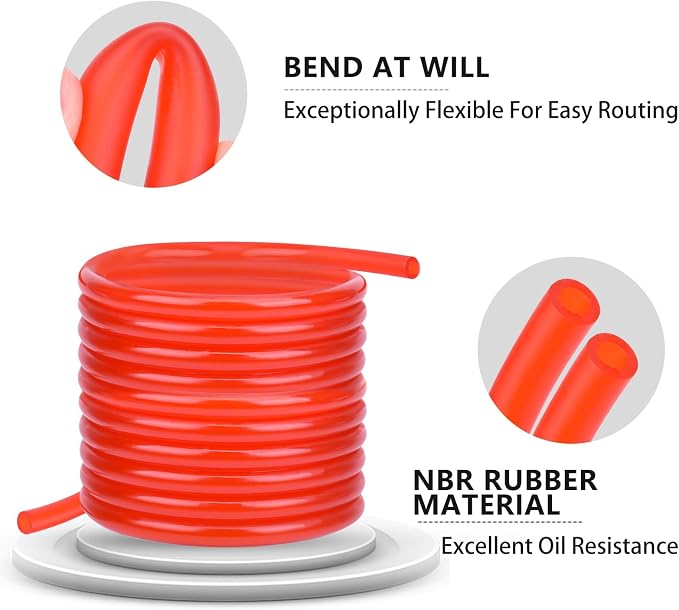 3/16 Fuel Line red 10 FT + 2Pcs Fuel Filter + 10Pcs Clamp - Image 4