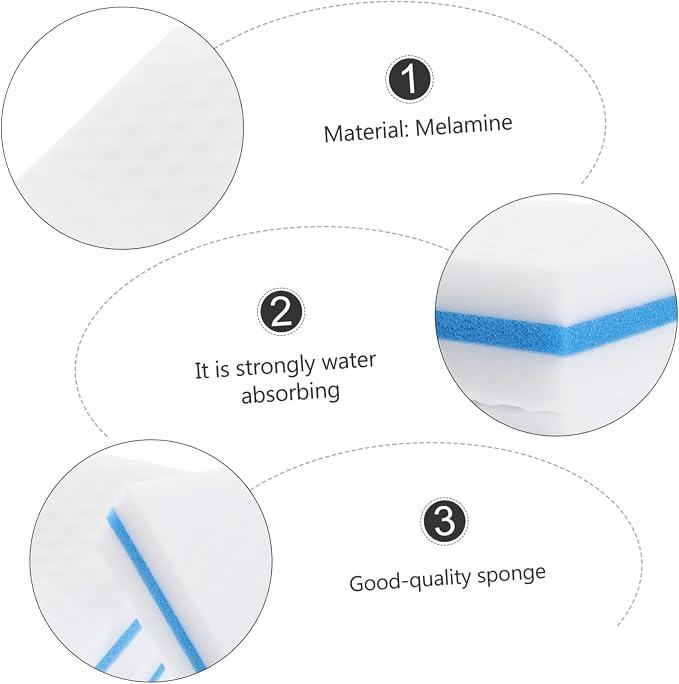 Luxshiny 10pcs Three-Layer Reusable Kitchen Sponge Scrubber Lightweight - Image 2