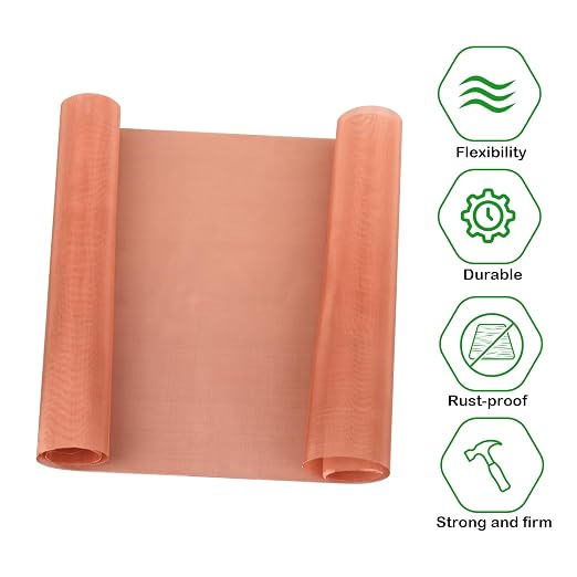 Copper Mesh Screen 7..9" x 39.4", 40 Mesh Copper Screen, Woven Wire Mesh Screen - Image 5