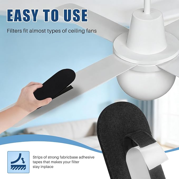 5 Pack Ceiling Fan Air Purifier Pads, Barnacle Activated Carbon Fan Filters - Image 5