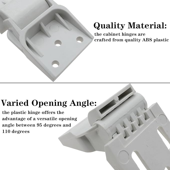2 PCS Freezer Plastic Hinges, 3 Holes, Compatible - Image 3