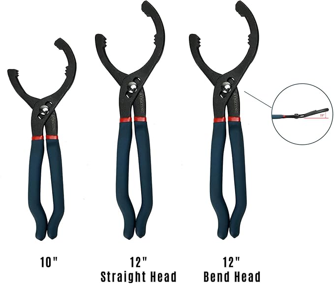 12" Oil Filter Pliers, Adjustable Oil Filter Wrench, Universal Oil Filter - Image 2