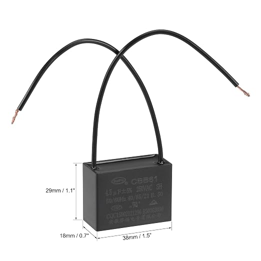 uxcell Ceiling Fan Capacitor CBB61 4.5uF 250V AC 2 Wires Metallized - Image 2