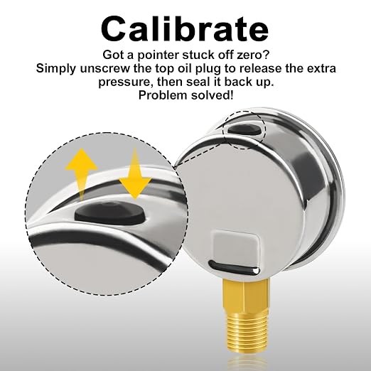 0-200 Psi 2-Inch Waterproof Pressure Gauge, Liquid-Filled, 1/4" NPT Lower Mount - Image 7