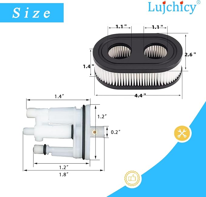 594060 592792 Main Jet for B&S 09P702 & 593260 Air Cleaner Cartridge Filter - Image 2