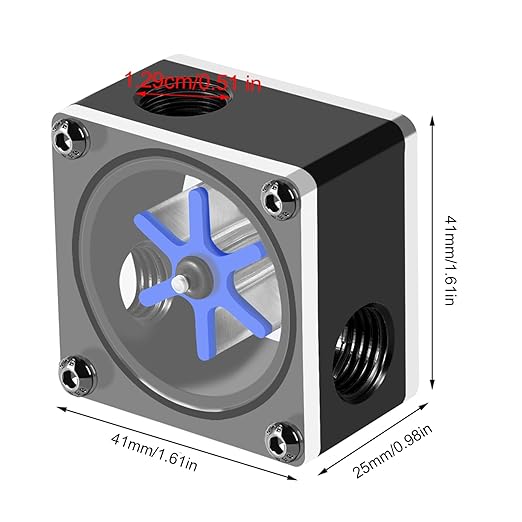 FOSA Flow Meter Indicator for PC Water Cooling System, G1/4 Threaded 6 Impeller - Image 2