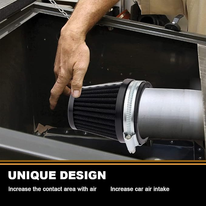 Mtsooning Motorcycle Air Filter Pod, 39mm Washable Universal Clamp-On Breathers - Image 4