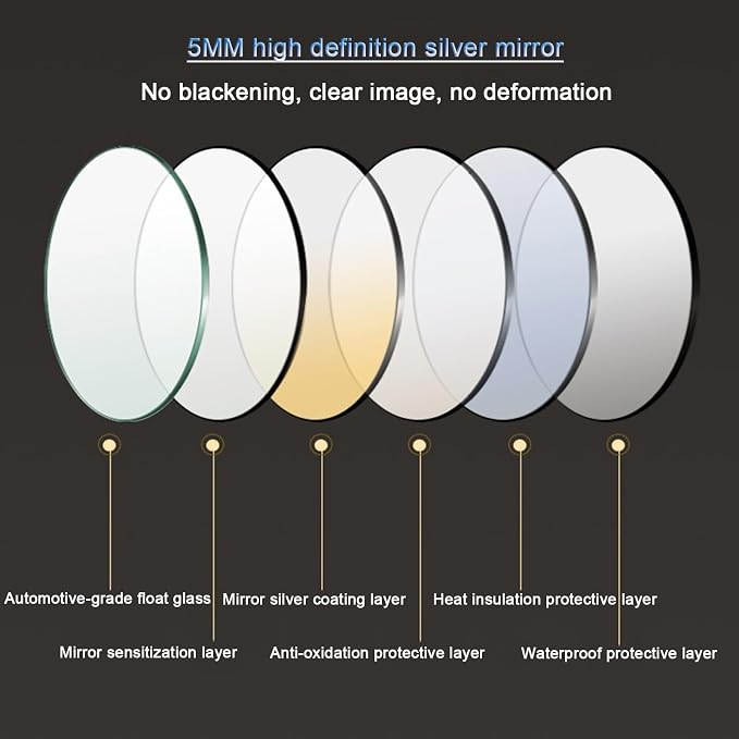 Round Bathroom Mirror with LED Lights and Demister，Round LED Bathroom Mirror - Image 6