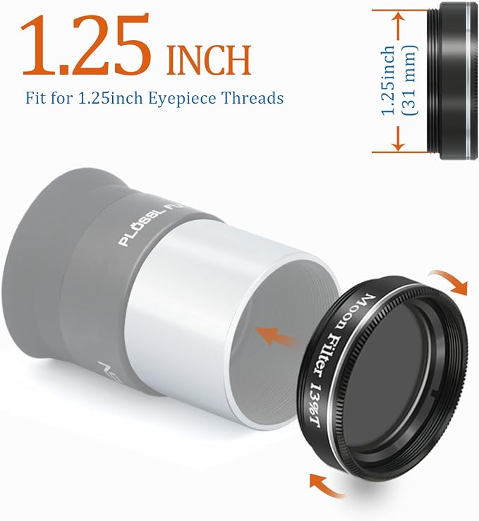 1.25" Moon Filter for Telescope – ND96 Neutral Density, 13% Transmission - Image 3