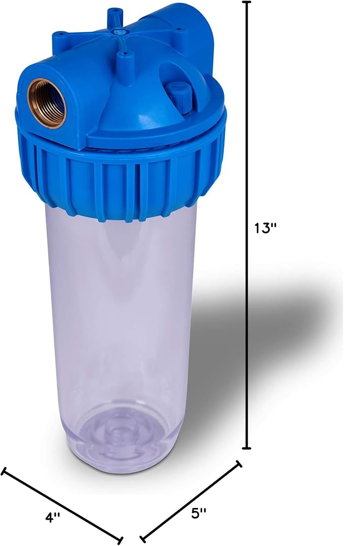 10 inch Transparent Standard Water Filter Housing, Presser Relief Button - Image 10