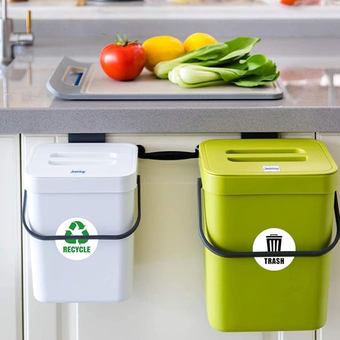 Waste Sorting Decal for Bins Reminding Stickers for Kitchen Garbage Can Labels - Image 8