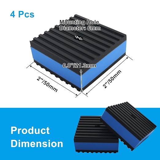 4pcs 2" x 2" x 7/8" Anti-Vibration Pads - Image 2