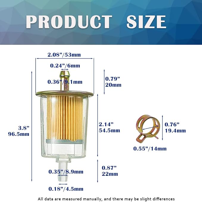 4PCS 5/16" Universal Fuel Filters - Image 2