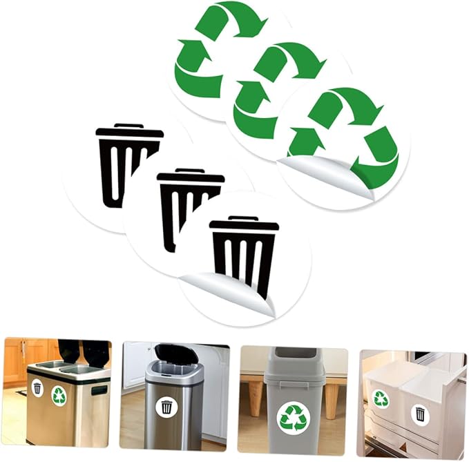 Garbage Sorting Stickers Set 6 Self-Adhesive Waste Classification Labels - Image 4