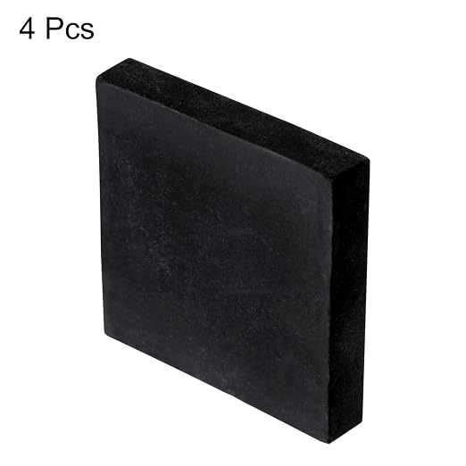 uxcell 4pcs Rubber Anti-Vibration Pads Hard Pad, 50mm Square Vibration - Image 3