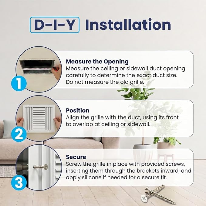 14x14 Aluminum 3-Way Air Vent Cover Wall or Ceiling HVAC Register Multi-Shutter - Image 9