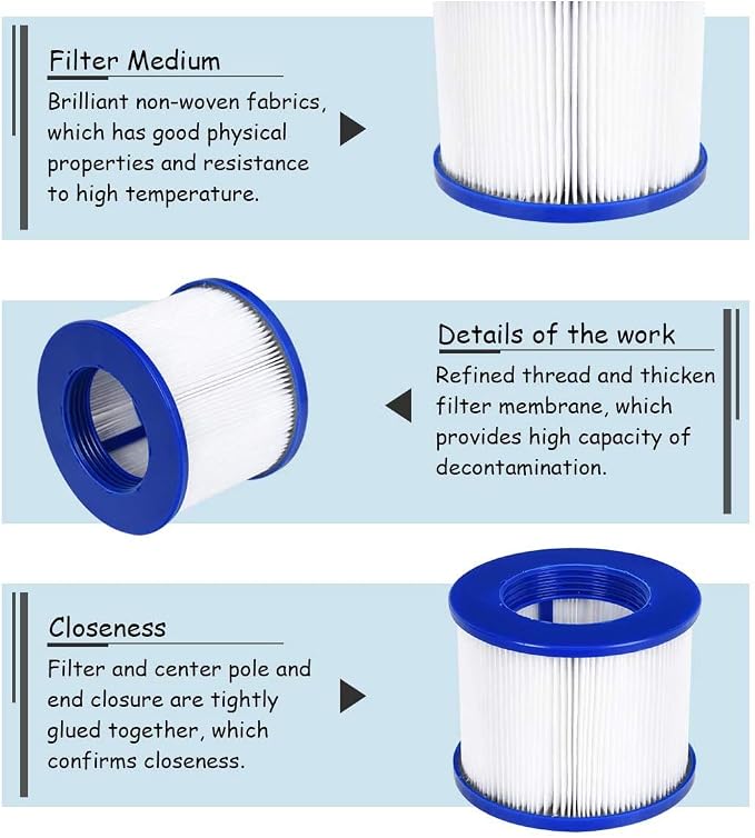 EDOSTORY Hot Tub Filter Replacement Cartridges, Fold White Filter Paper - Image 4