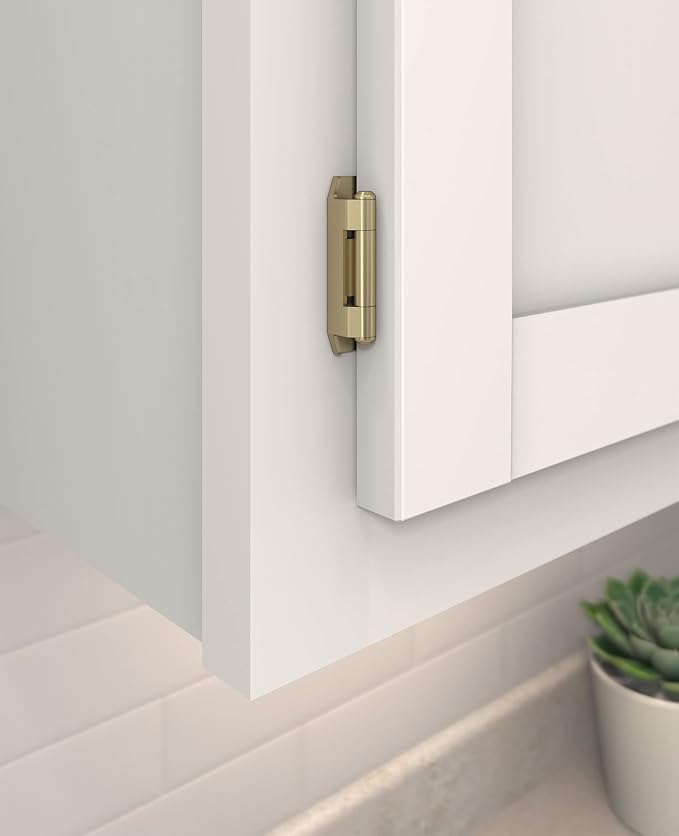 Amerock BPR8700BBZ | Cabinet Hinge | 3/8 inch Inset Double Demountable | Golden - Image 2