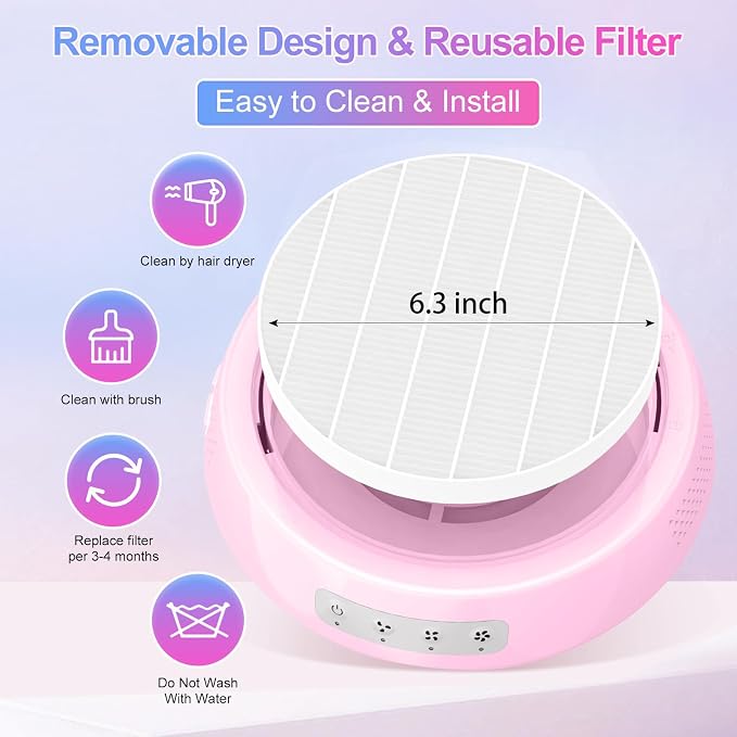 Professional Nail Dust Collector, Quiet Nail Vacuum Cleaner Machine - Image 5