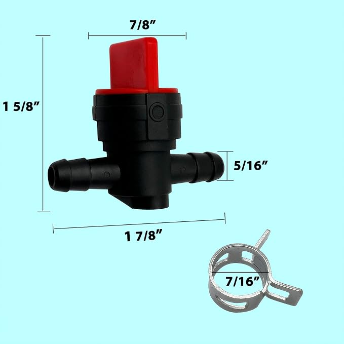1/4" Inline Fuel Cut Off Valve Straight Gas Valve and Fuel Filter - Image 3