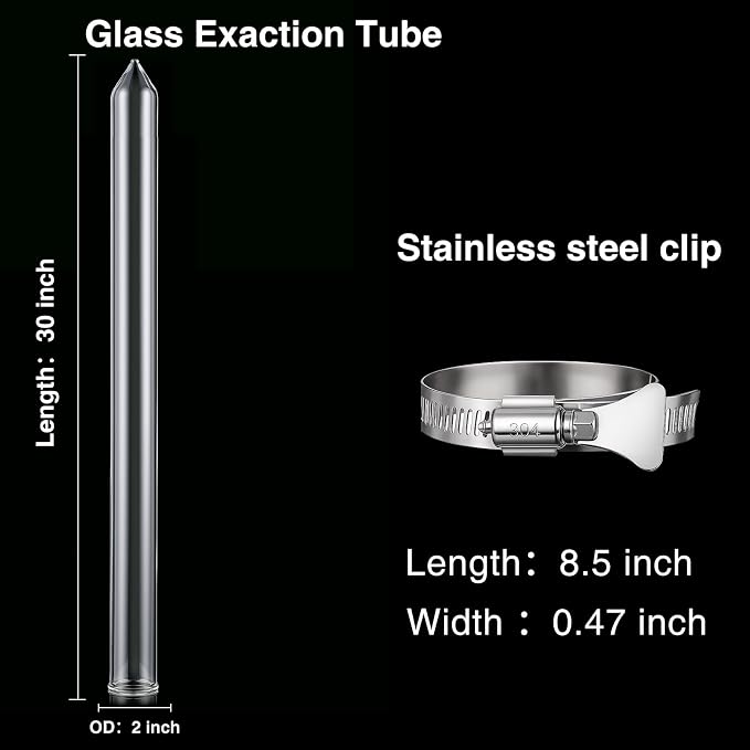 Chunful Glass Extractor Extraction Filter Tube 30" Long 50mm Diameter Thick and - Image 2