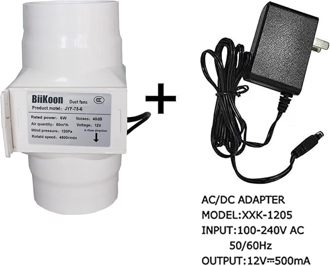 3 Inch Inline Duct Extractor Fan 75Mm 12V Powerful Exhaust Blower Speed - Image 4