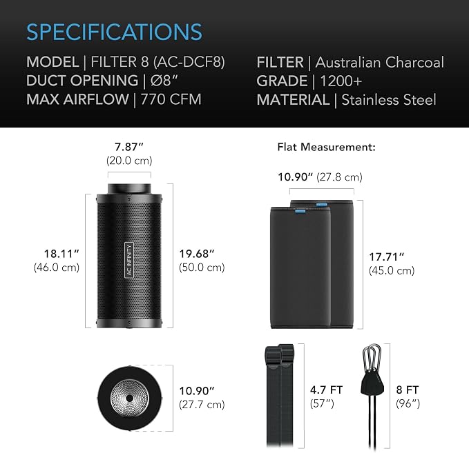 AC Infinity Air Carbon Filter 8" - Image 7