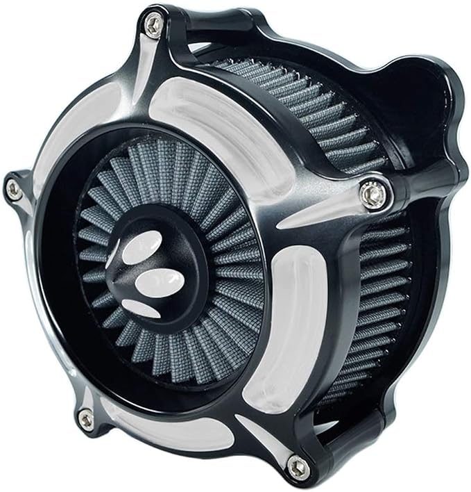Motorcycle Air Filter Turbine Intake Cleaner Kit Cnc Cut Chrome - Image 4