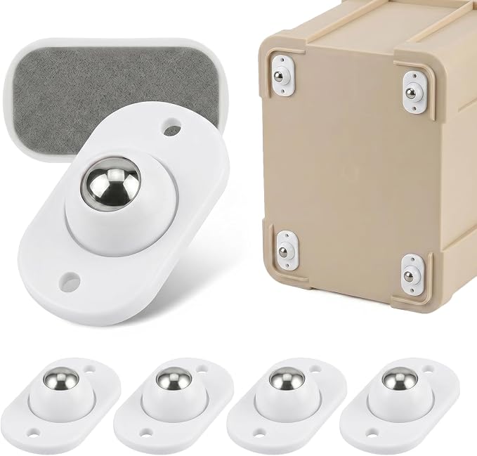 Self Adhesive Caster Wheels, 360° Swivel Mini Caster Wheels by Zerobe