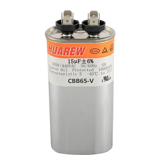 15 uF MFD ±6% 370/440 VAC CBB65 Oval Run Start Capacitor by HUAREW