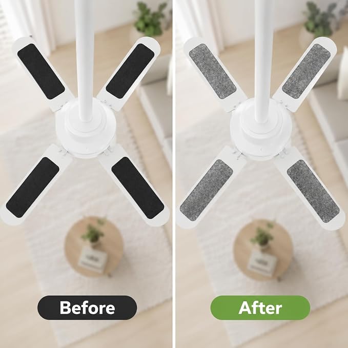 10 Pack Ceiling Fan Blade Air Filters, Washable Reusable Dust Catcher Pads - Image 7
