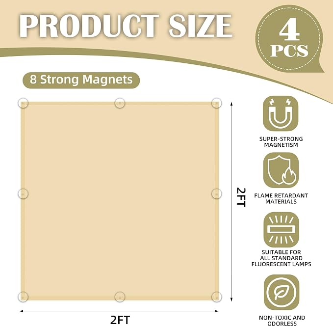 ANGSYLTH 2 x 2 Feet Fluorescent Light Covers - Image 2