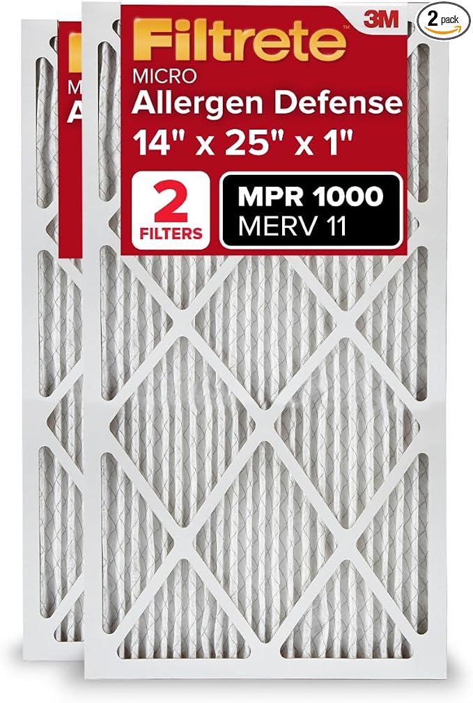 Filtrete 14x25x1 AC Furnace Air Filter, MERV 11, MPR 1000, Micro Allergen by Filtrete