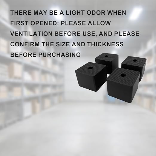 4 Pack-50x50x40 mm / 2"x2"x1.6" Thick Rubber Pad Anti Vibration Pads, Square - Image 7