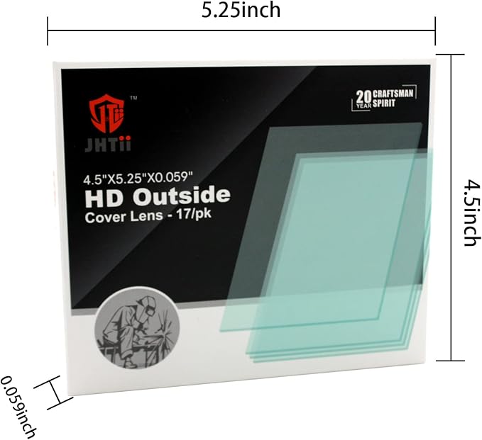 17pcs Welding Helmet HD Outside Cover Lens 4.5"X5.25"X0.059" - Image 7