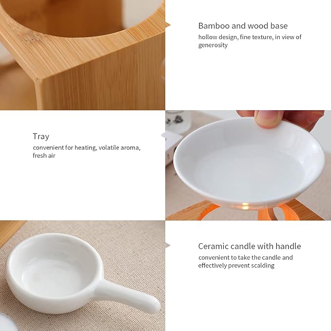Wooden Essential Oil Burner, Aromatherapy Burner Oil Warmer Diffuser - Image 7
