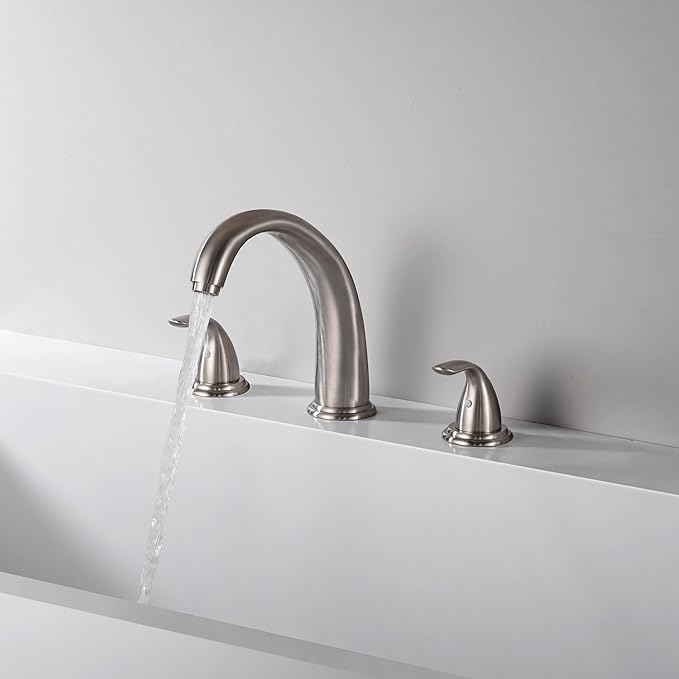SUMERAIN Classic Roman Bathtub Faucet Brushed Nickel Tub Faucet 3 Hole 2 Handle, Valve Included