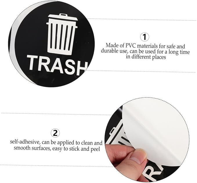 DOITOOL 8pcs Waterproof Trash Can Stickers - Image 4