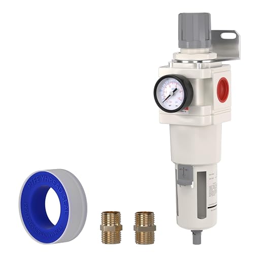 1"NPT Air Filter Regulator Combo Piggyback, 5 Micron Brass Element, Semi-Auto by AIRZOE
