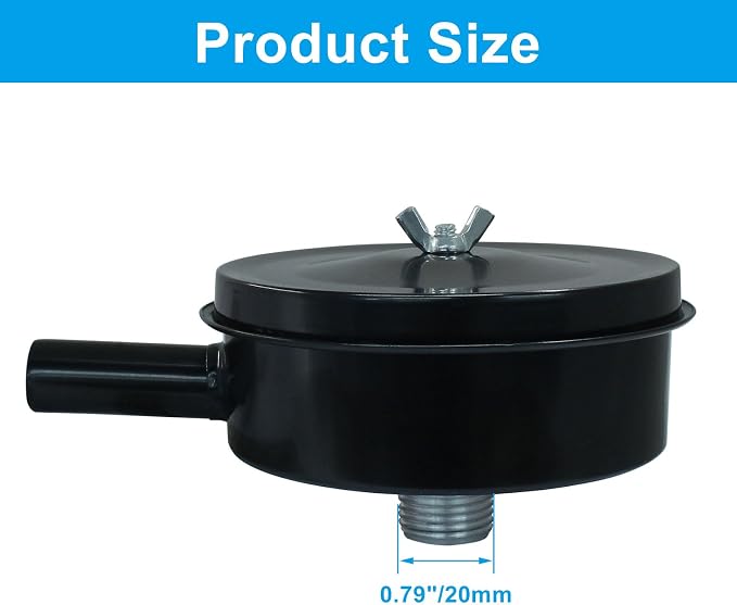 Zorfeter 20mm Threaded 1/2" PT Air Compressor Silencer Intake Noise Muffler - Image 3