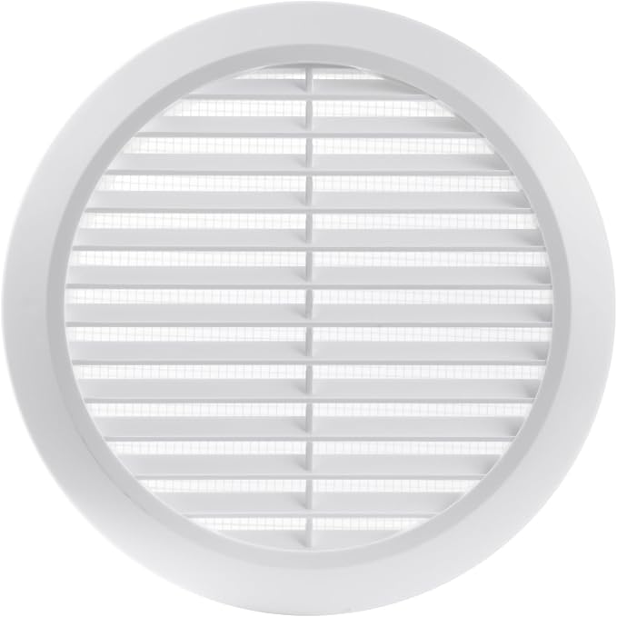 White 6" Inch Round Ventilation Grille by Unknown