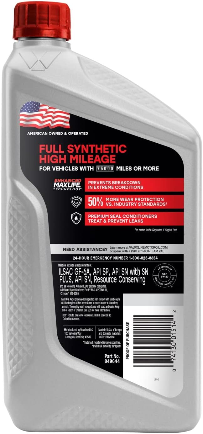 Valvoline Full Synthetic High Mileage - Image 3
