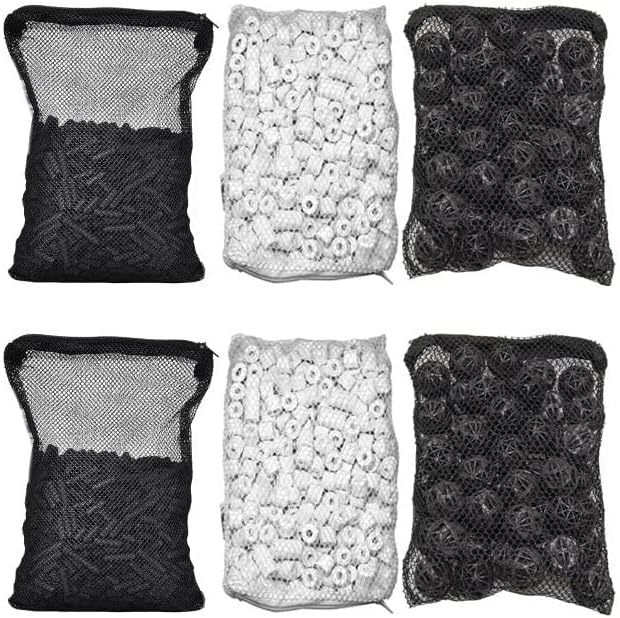 Wave Point Aquarium Filter Media Kits, 1 lb Activated Carbon + 50pc Bio Balls by Wave+Point