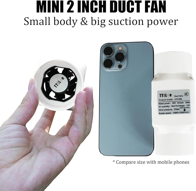 18W 12V Duct Extractor Fan 2” 50mm - Image 4