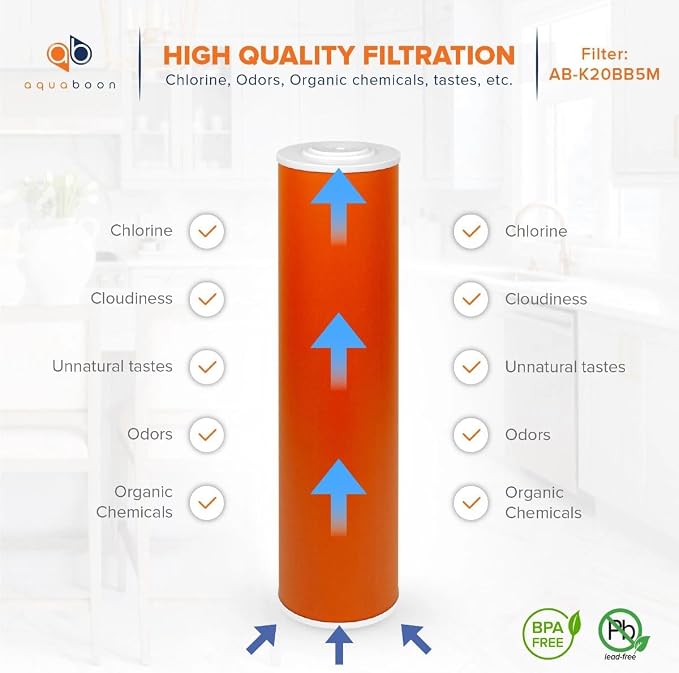 Aquaboon 20x4.5" Whole House Water Filter Cartridge – Premium KDF Heavy Metal - Image 3