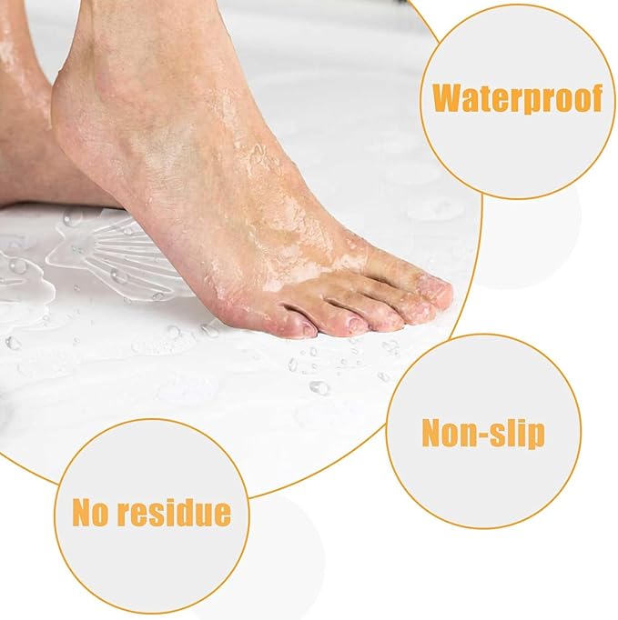 Clear Bathtub Stickers Non Slip, Shell Shaped Tubs Safety Shower Treads, Adhesive Sticker for Bathroom Bathtub, Shower Floor(30Pcs)