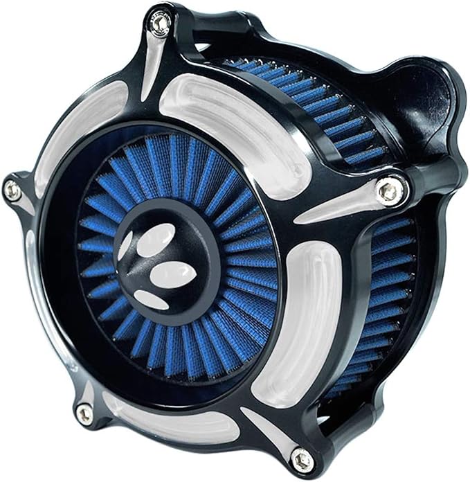 Air Filter Intake Motorcycle Turbine Cleaner Kit Cnc Cut Chrome - Image 8