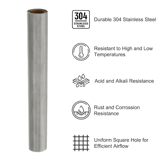 PATIKIL 40" L x 10" W Woven Wire Mesh, 150 Mesh 304 Stainless Steel Air Vent - Image 3